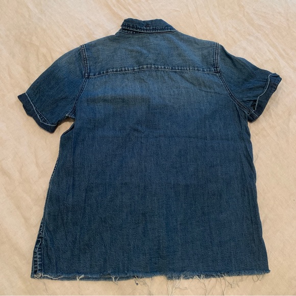 Current Elliot blue denim button up blouse - 2 -medium - Picture 6 of 13